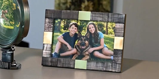 Lago horn and brass photo frame