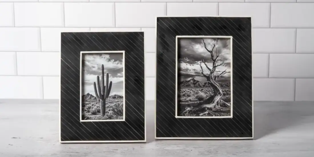 Black Bone Inlay Design Photo Frames